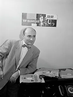 Music Industry Prints: Portrait of George Avakian in his office or home