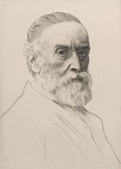 George Frederick Gallery: Portrait of George Frederic Watts, 1879. Creator: Alphonse Legros