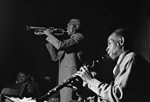Portrait of George Lewis and Bunk Johnson, Stuyvesant Casino, New York, N.Y. ca. June 1946. Creator: William Paul Gottlieb