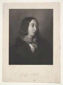Portrait of George Sand, 1837. Creator: Luigi Calamatta