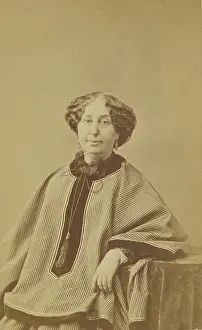 Stripe Prints: Portrait of George Sand, about 1864. Creator: Nadar