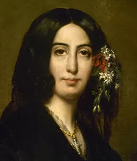 Chopin Gallery: Portrait of George Sand, c. 1837. Creator: Charpentier, Auguste (1815-1880)