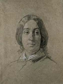 Mus And Xe9 Gallery: Portrait of George Sand. Creator: Couture, Thomas (1815-1879)