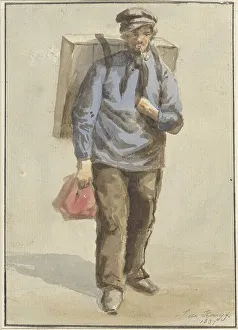 Carrying On Back Prints: Portrait of Gerrit van Schoorl, 1837. Creator: J de Kruyff