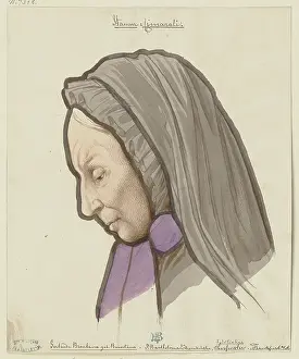 Elderly Woman Prints: Portrait of Gertrude Brentano, c1830-1880. Creator: Eduard von Steinle