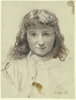 Human Prints: Portrait of a girl, 1861. Creator: Otto Scholderer
