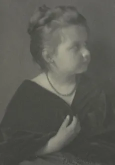 Platinum Prints 1900 Gmgpc Prints: Portrait of a girl with a necklace clasping a shawl, c1900. Creator: Alice Austin
