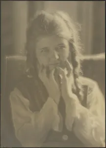 Plait Prints: Portrait of a Girl with Ringlets, 1907-1943. Creator: Louis Fleckenstein
