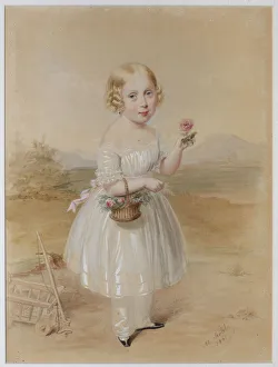 Podstanitsky Collection Prints: Portrait of a Girl With Rose In Her Hand