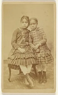 Card Photograph Prints: Portrait of Two Girls, 1865-1870. Creator: Joseph J Butman