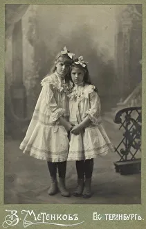 Irkutsk Prints: Portrait of the girls Nina and Zhenya, 1900. Creator: V. A. Metenkov