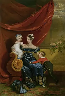 Princess Prints: Portrait of Grand Duchess Alexandra Fiodorovna with Children, 1826. Creator: George Dawe