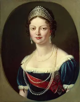 Neckline Prints: Portrait of Grand Duchess Ekaterina Pavlovna, 1805. Creator: Unknown