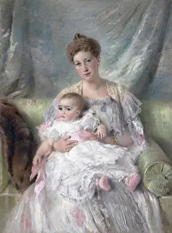 Duchess Prints: Portrait of Grand Duchess Maria Georgievna with Her Daughter Nina