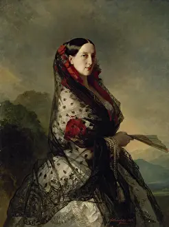 Neoclassical Prints: Portrait of Grand Duchess Maria Nikolayevna, 1857. Creator: Franz Xaver Winterhalter