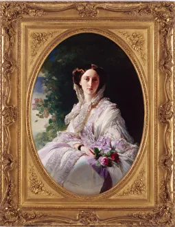 Portrait of Grand Duchess Olga Nikolaevna of Russia (1822-1892), Queen of Wurttemberg, 1856. Artist: Winterhalter, Franz Xavier (1805-1873)