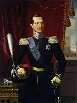 Alexander Prints: Portrait of Grand Duke Alexander Nikolayevich, 1838. Creator: Natale Schiavoni