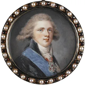 Gouache On Horn Prints: Portrait of Grand Duke Alexander Pavlovich of Russia
