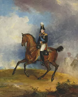 Portrait of Grand Duke Nikolai Pavlovich (1796-1855) on horseback, 1822