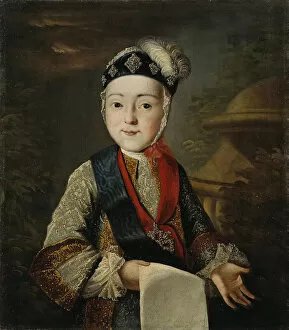 Images Dated 7th April 2010: Portrait of Grand Duke Pavel Petrovich (1754-1801) as child, Mid of the 18th cen.. Artist: Anonymous