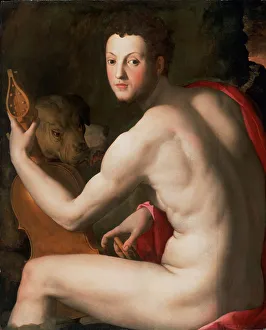 Tuscany Prints: Portrait of Grand Duke of Tuscany Cosimo I de Medici (1519-1574) as Orpheus
