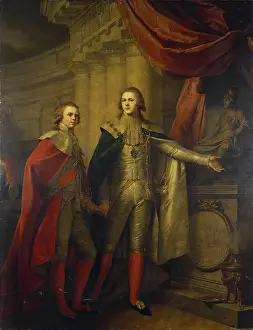 Lamp Prints: Portrait of Grand Dukes Alexander and Constantine, 1795. Creator: Johann Baptist Lampi I