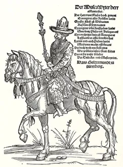 Portrait of Grand Prince Vasili III Ivanovich of Moscow (1479-1533). Artist: Schoen, Erhard (1491-1592) Portrait of Grand Prince Vasili III Ivanovich of Moscow (1479-1533). Artist: Schoen, Erhard (1491-1592)