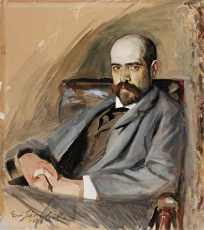 Illustrator Prints: Portrait of Gunnar Berndtson, 1892-1894. Creator: Eero Jarnefelt