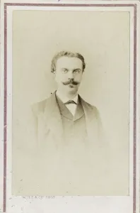 Albumin Photo Gallery: Portrait of Guy de Maupassant, c. 1880. Creator: Photo studio Witz & Cie