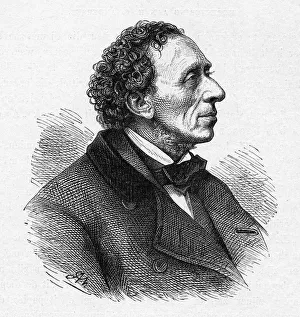 Andersen Prints: Portrait of Hans Christian Andersen (1805-1875), c. 1850. Creator: Anonymous