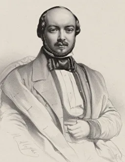 Portrait of the harpist and composer Felix Godefroid (1818-1897), 1855