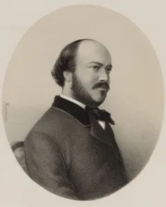 Portrait of the harpist and composer Felix Godefroid (1818-1897), 1855