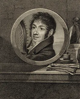 Dumont Prints: Portrait of the harpist and composer Jean-Aime Vernier (1769-1840), c. 1800