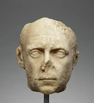Decius Prints: Portrait Head, about A.D. 250. Creator: Unknown