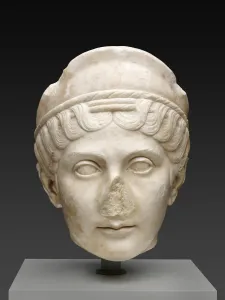 Bust Gallery: Portrait Head of a Woman, 117-30. Creator: Unknown