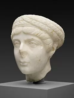 Bust Gallery: Portrait Head of a Young Woman, 130-40. Creator: Unknown