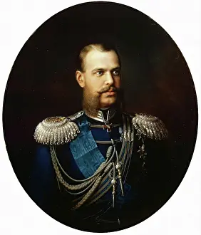 Sideburns Prints: Portrait of the Heir Apparent Tsesarevich Alexander Alexandrovich Wearing