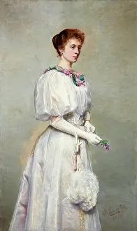 Neckline Prints: Portrait of Helena Cerchowa, 1898. Creators: Stanislaw Cercha, Helena Cerchowa