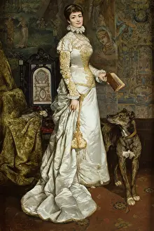 Satin Prints: Portrait of Helena Modrzejewska, between 1879-1880. Creator: Tadeusz Ajdukiewicz