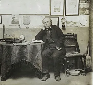 Rousseau Prints: Portrait of Henri Rousseau (1844-1910), 1900s. Creator: Anonymous