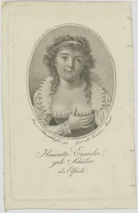 1794 Prints: Portrait of Henriette Hendel-Schütz, nee Schüler (1772-1849) as Elfride, 1794