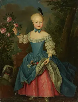 Pearls Prints: Portrait of Henriette von Ziegesar, c1758-1759. Creator: Anton Tischbein?
