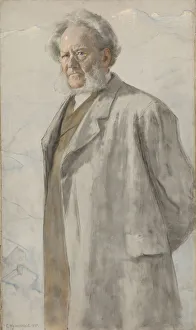 Oslo Prints: Portrait of Henrik Ibsen (1828-1906), 1895. Creator: Werenskiold, Erik Theodor (1855-1938)