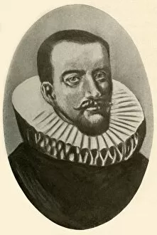 Oval Shaped Gallery: Portrait of Henry Hudson, English navigator in ruff, 1609, (1937). Creator: Unknown