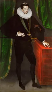 Portrait of Henry III of France, King of Poland and Grand Duke of Lithuania. Artist: Quesnel, Francois (1543-1619)