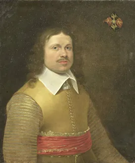 Escutcheon Prints: Portrait of Herman van der Hem van Nederstein (died 1671), 1645. Creator: Monogrammist IVA