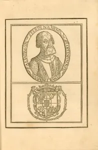 Portrait of Hernan Cortes (1485-1547) with his coat of arms, 1588. Creator: Anonymous Portrait of Hernan Cortes (1485-1547) with his coat of arms, 1588. Creator: Anonymous