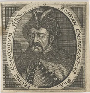 Hetman Prints: Portrait of Hetman Bohdan Khmelnytsky (1595-1657), after 1650. Creator: Anonymous