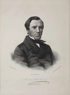Blackwhite Prints: Portrait of the historian and journalist Michail Petrovich Pogodin (1800-1875), 1860s