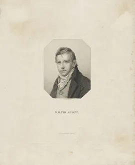 Portrait of the historical novelist and poet Sir Walter Scott (1771-1832), ca 1825